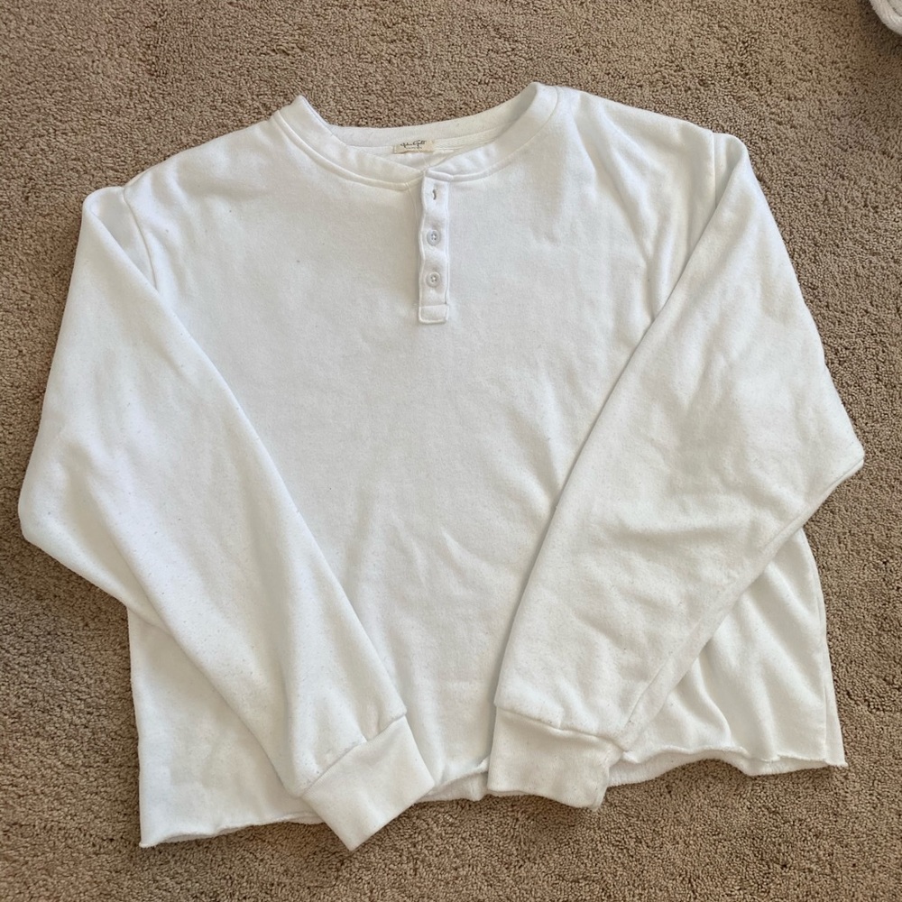 John Galt/Brandy White Button Top